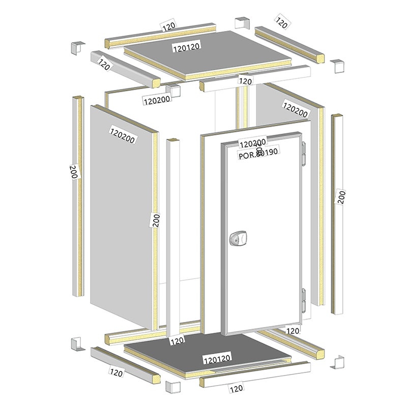 1390(W)x1390(D)x2190(H) Cold Room Chiller Unit & Racking - Image 4